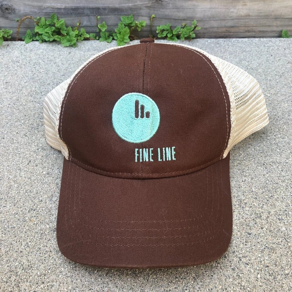 ECONSCIOUS Fine Line Trucker Hat Men's Snapback Brown Adjustable Cap​​